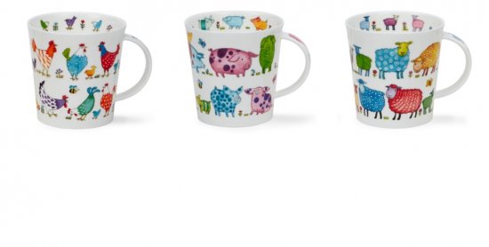 Cairngorm Shape Fine Bone China Mug - Bright Bunch Assorted