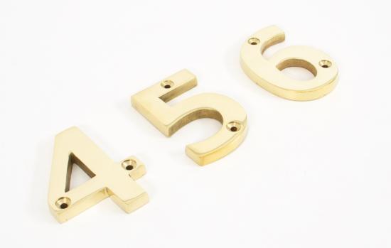 Polished Brass Numeral 4