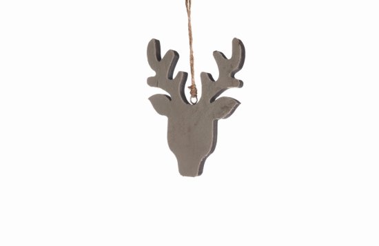 Jingles Wooden Deer Head Tree Decoration