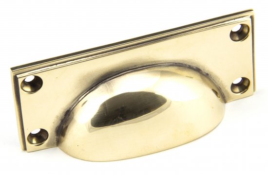 Aged Brass Art Deco Drawer Pull