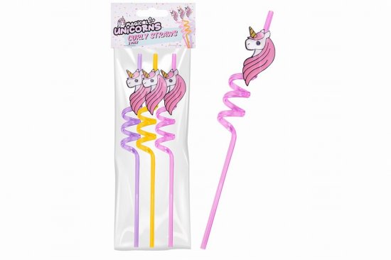 RSW Magical Unicorns Curly Straws (Pack of 3)