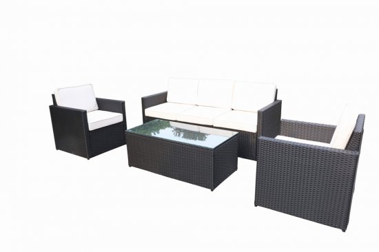 Berlin Black 5 Seater Lounging Set