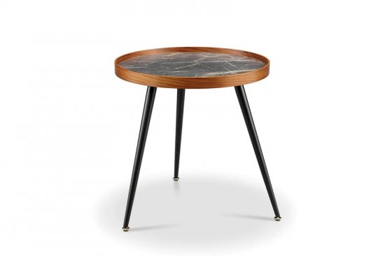 Jual JF329 Siena Side/Lamp Table - Walnut & Black Marble