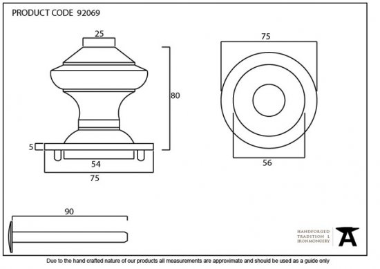 External Beeswax Regency Centre Door Knob