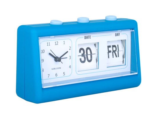 Karlsson Alarm Clock Data Flip - Bright Blue