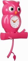 Karlsson  Wall Clock Owl Pendulum - Bright Pink